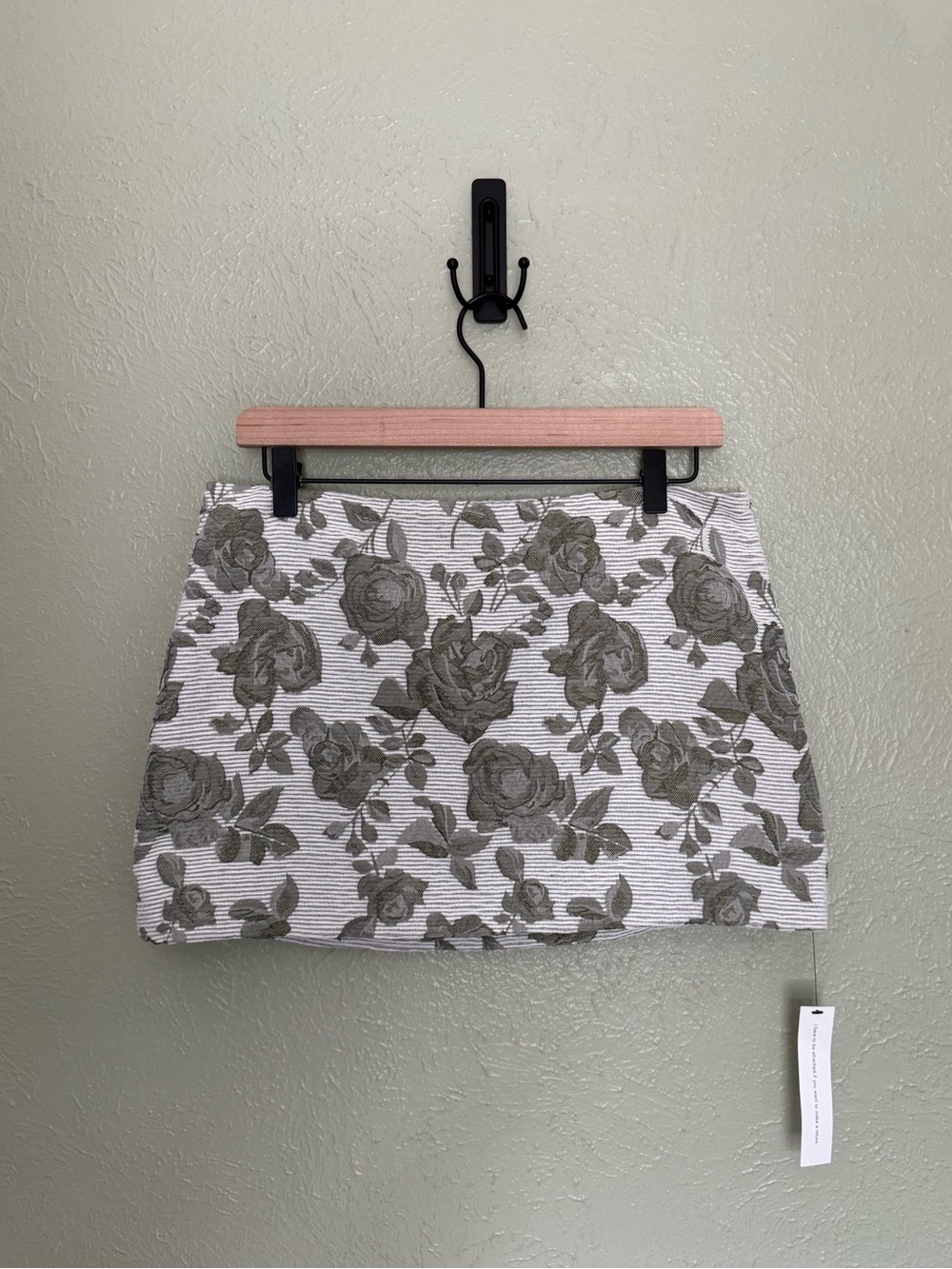 Reformation Olive Floral Jacquard Mini Skirt